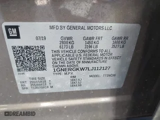 2020 Chevrolet Traverse LT Cloth with VIN 1GNERGKW7LJ112127, listed as a IAAI auction lot 41836681 with 98,575 mi miles. Bid and sale history available at carsss.com. Image 9.