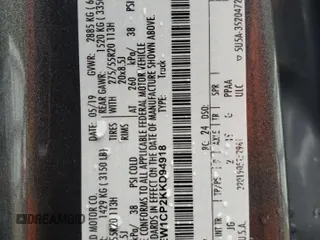 2019 Ford F-150 XL with VIN 1FTEW1CP2KKD94918, listed as a Copart auction lot 80581174 with Not provided miles and Salvage title. Bid and sale history available at DreamBid. Image 14.