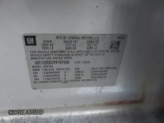 2015 GMC Sierra 2500HD available WiFi SLT with VIN 1GT12ZEG7FF167096, listed as a IAAI auction lot 41408317 with 152,969 mi miles. Bid and sale history available at carsss.com. Image 9.