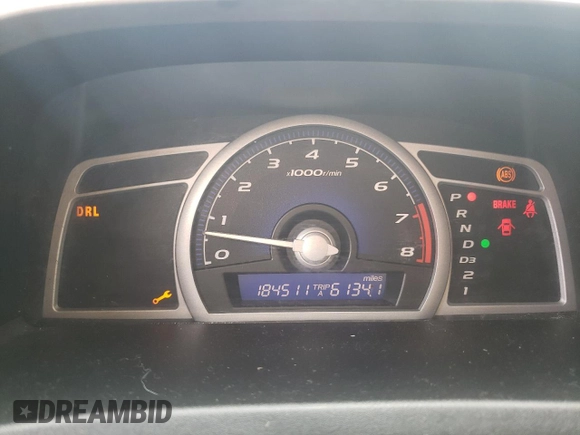 2007 Honda Civic Cpe LX with VIN 2HGFG12607H521529, listed as a Copart auction lot 63413284 with 184,511 mi miles and Salvage Title. Bid and sale history available at carsss.com. Image 9.