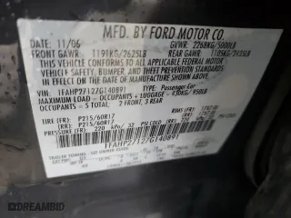 2007 Ford Five Hundred SEL with VIN 1FAHP27127G140891, listed as a Copart auction lot 43459305 with 182,264 mi miles and Salvage Title. Bid and sale history available at carsss.com. Image 12.