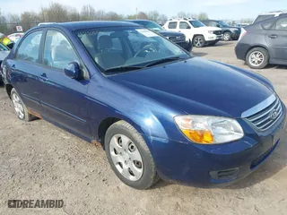 2008 Kia Spectra EX with VIN KNAFE122085533249, listed as a IAAI auction lot 42105666 with 178,984 mi miles. Bid and sale history available at carsss.com. Image 1.
