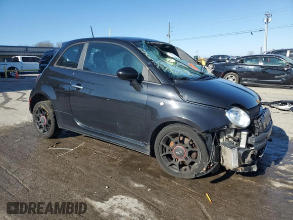 2013 FIAT 500 Turbo with VIN 3C3CFFHH3DT623165, listed as a Copart auction lot 50796075 with 0 mi miles and Salvage Title. Bid and sale history available at carsss.com. Image 4.