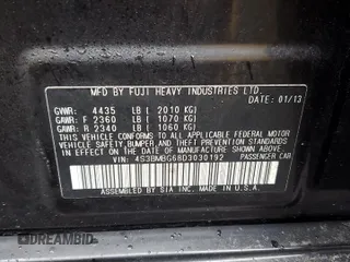 2013 Subaru Legacy Premium with VIN 4S3BMBG68D3030192, listed as a Copart auction lot 50083375 with 91,728 mi miles and Salvage Title. Bid and sale history available at DreamBid. Image 12.