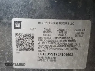 2018 Chevrolet Malibu LT with VIN 1G1ZD5ST7JF106663, listed as a Copart auction lot 58697225 with 249,808 mi miles and Salvage title. Bid and sale history available at DreamBid. Image 12.