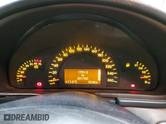 2003 Mercedes-Benz C 230/260/280/320 with VIN WDBRF64J73F298428, listed as a Copart auction lot 41707405 with 281,760 mi miles and Salvage Title. Bid and sale history available at DreamBid. Image 9.