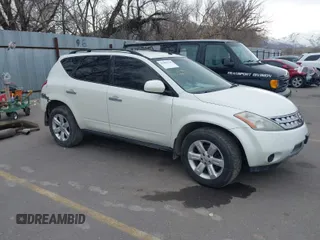 2007 Nissan Murano SL with VIN JN8AZ08W97W626418, listed as a IAAI auction lot 41801228 with 206,287 mi miles and . Bid and sale history available at DreamBid. Image 1.