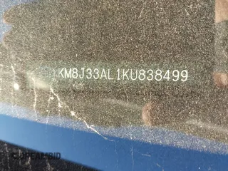 2019 Hyundai Tucson Sport with VIN KM8J33AL1KU838499, listed as a IAAI auction lot 41317832 with 71,594 mi miles. Bid and sale history available at carsss.com. Image 9.