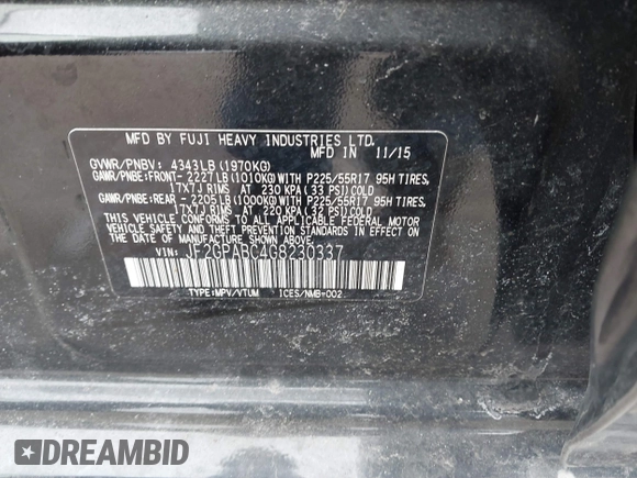 2016 Subaru Crosstrek Premium z VIN JF2GPABC4G8230337, wystawiony jako IAAI lot #41881805 z przebiegiem 159 329 mil mil oraz . Historia ofert i sprzedaży dostępna na DreamBid. Obrazek 9.