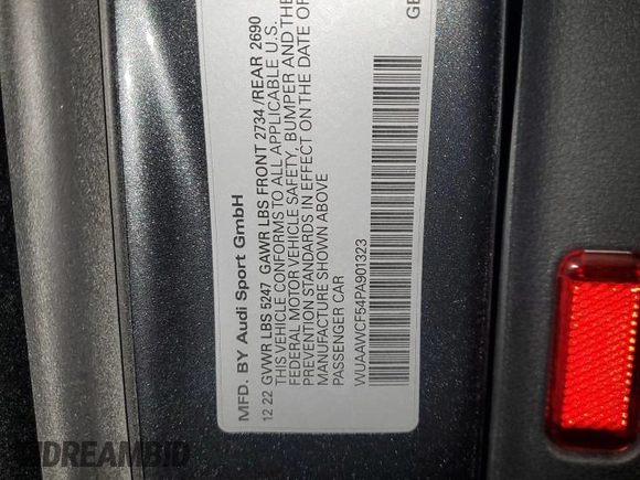 2023 Audi RS 5 Sportback z VIN WUAAWCF54PA901323, wystawiony jako Copart lot #78427704 z przebiegiem 21 901 mil mil oraz Szkoda całkowita • Salvage title. Historia ofert i sprzedaży dostępna na DreamBid. Obrazek 12.
