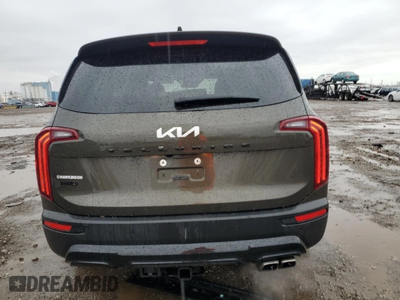 2022 Kia Telluride SX with VIN 5XYP5DHC6NG283463, listed as a Copart auction lot 47354935 with 58,621 mi miles and Salvage Title. Bid and sale history available at DreamBid. Image 6.
