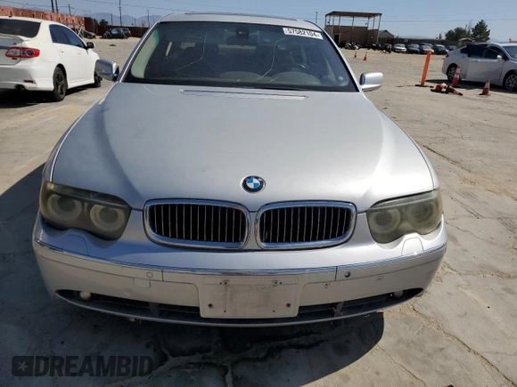 2005 BMW 7 Series 745Li with VIN WBAGN63535DS58696, listed as a Copart auction lot 57582104 with Not Provided miles and Clean Title. Bid and sale history available at DreamBid. Image 5.
