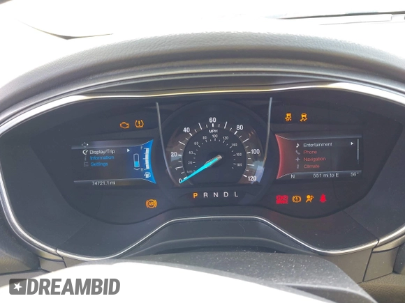 2016 Ford Fusion Titanium Hybrid with VIN 3FA6P0RU5GR171287, listed as a IAAI auction lot 41918195 with 74,721 mi miles. Bid and sale history available at carsss.com. Image 7.