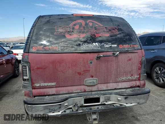 2005 Chevrolet Tahoe LS with VIN 1GNEC13V35R170096, listed as a Copart auction lot 49471625 with Not provided miles and Salvage title. Bid and sale history available at DreamBid. Image 6.