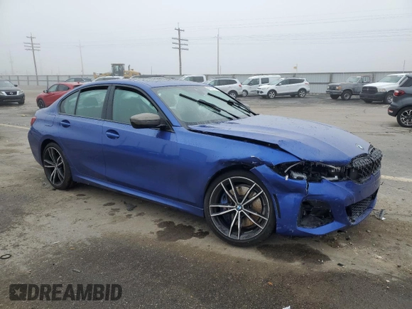 2021 BMW 3 Series M340i xDrive with VIN 3MW5U9J09M8B54986, listed as a Copart auction lot 81604134 with 0 mi miles and Salvage Title. Bid and sale history available at carsss.com. Image 4.