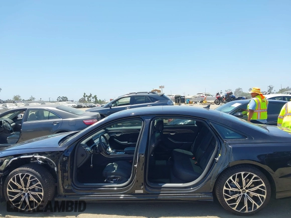 2024 Audi A8 with VIN WAULDAF89RN003075, listed as a IAAI auction lot 42502959 with 4,409 mi miles and . Bid and sale history available at DreamBid. Image 14.