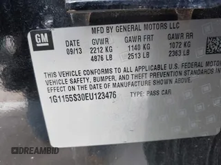 2014 Chevrolet Impala LTZ with VIN 1G1155S30EU123476, listed as a IAAI auction lot 41878992 with 116,090 mi miles and . Bid and sale history available at DreamBid. Image 9.