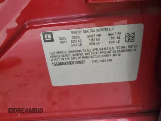 2012 Cadillac CTS with VIN 1G6DM5E30C0109927, listed as a Copart auction lot 73553304 with Not Provided miles and Clean Title. Bid and sale history available at DreamBid. Image 12.
