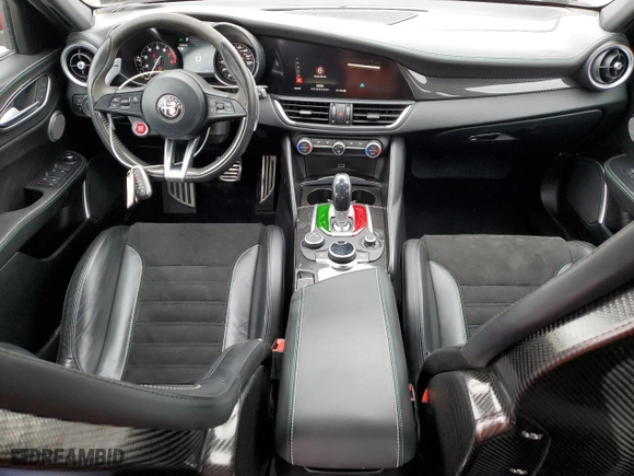 2017 Alfa Romeo Giulia Quadrifoglio with VIN ZARFAEAV5H7536319, listed as a Copart auction lot 45406155 with 23,274 mi miles and Salvage Title. Bid and sale history available at carsss.com. Image 8.