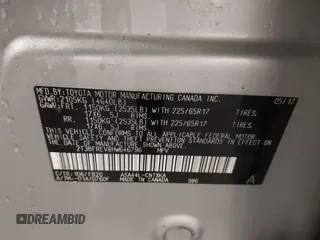 2017 Toyota RAV4 LE с VIN 2T3BFREV8HW646796, выставлен на аукционе IAAI как лот 41731146 с пробегом 134 601 миль миль и . История ставок и продаж доступна на DreamBid. Изображение 9.