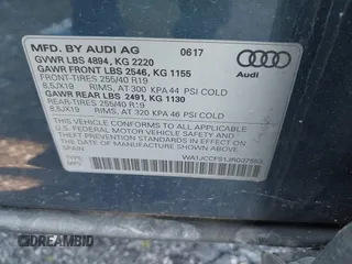 2018 Audi Q3 Premium Plus with VIN WA1JCCFS1JR007553, listed as a IAAI auction lot 41775321 with 81,665 mi miles and . Bid and sale history available at DreamBid. Image 9.