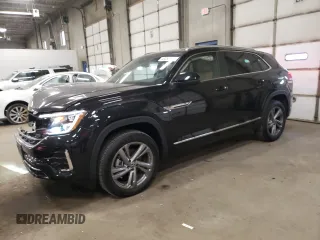 2024 Volkswagen Atlas SEL R-Line with VIN 1V2AE2CA2RC242417, listed as a Copart auction lot 46358155 with 389 mi miles and Salvage title. Bid and sale history available at DreamBid. Image 1.