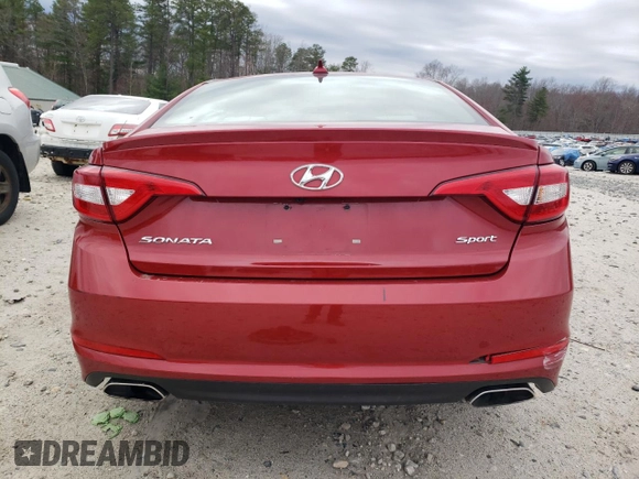 2017 Hyundai Sonata Sport with VIN 5NPE34AF4HH557449, listed as a Copart auction lot 53828695 with 32,103 mi miles and Salvage Title. Bid and sale history available at carsss.com. Image 6.