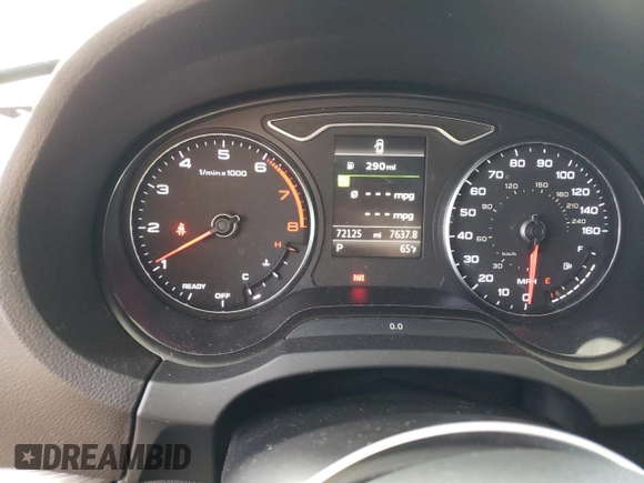 2016 Audi A3 2.0T Premium Plus with VIN WAUJ8GFF4G1069082, listed as a Copart auction lot 50992205 with 72,125 mi miles and Salvage Title. Bid and sale history available at carsss.com. Image 9.