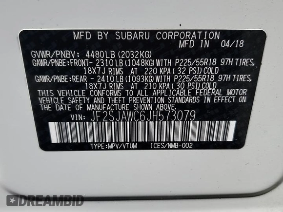 2018 Subaru Forester Touring z VIN JF2SJAWC6JH573079, wystawiony jako Copart lot #54145785 z przebiegiem 74 208 mil mil oraz Szkoda całkowita • Salvage title. Historia ofert i sprzedaży dostępna na DreamBid. Obrazek 13.