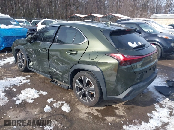 2021 Lexus UX with VIN JTHX3JBH9M2040066, listed as a IAAI auction lot 41256663 with 48,638 mi miles. Bid and sale history available at carsss.com. Image 3.