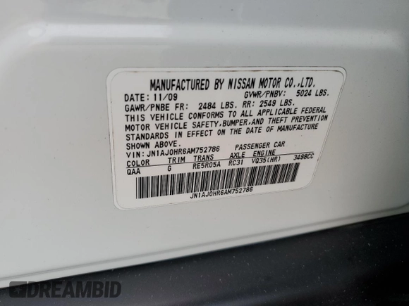 2010 Infiniti EX Journey with VIN JN1AJ0HR6AM752786, listed as a Copart auction lot 74788834 with 183,219 mi miles and Salvage Title. Bid and sale history available at carsss.com. Image 16.