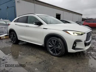 2023 Infiniti QX55 Luxe z VIN 3PCAJ5JR1PF106870, wystawiony jako Copart lot #82974974 z przebiegiem 24 001 mil mil oraz Szkoda całkowita • Salvage title. Historia ofert i sprzedaży dostępna na DreamBid. Obrazek 4.