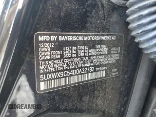 2013 BMW X3 xDrive28i with VIN 5UXWX9C54D0A32782, listed as a Copart auction lot 55634145 with 179,528 mi miles and Clean Title. Bid and sale history available at DreamBid. Image 12.