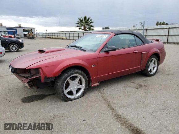 2003 Ford Mustang GT Deluxe with VIN 1FAFP45X53F357541, listed as a Copart auction lot 43738975 with 102,282 mi miles and Salvage Title. Bid and sale history available at carsss.com. Image 1.