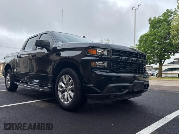 2021 Chevrolet Silverado 1500 Custom with VIN 1GCPWBEK2MZ192560, listed as a Copart auction lot 54977825 with 110,424 mi miles and Clean Title. Bid and sale history available at DreamBid. Image 1.