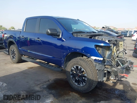 2021 Nissan Titan Pro-4X with VIN 1N6AA1ED3MN531427, listed as a IAAI auction lot 42615123 with 53,695 mi miles and . Bid and sale history available at DreamBid. Image 1.