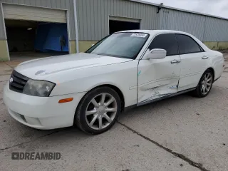 2003 Infiniti M45 with VIN JNKAY41E43M002005, listed as a Copart auction lot 72528004 with 231,586 mi miles and Salvage Title. Bid and sale history available at carsss.com. Image 1.