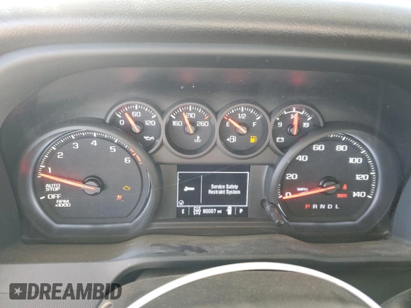 2023 Chevrolet Silverado 1500 Custom with VIN 3GCPDBEK0PG168722, listed as a Copart auction lot 48899655 with 80,007 mi miles and Salvage Title. Bid and sale history available at DreamBid. Image 9.
