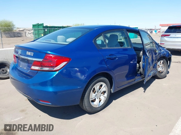 2014 Honda Civic Sedan LX with VIN 19XFB2F58EE260616, listed as a IAAI auction lot 41849697 with 148,757 mi miles. Bid and sale history available at carsss.com. Image 4.