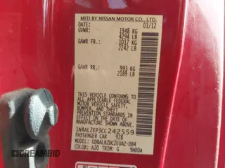 2012 Nissan Altima S with VIN 1N4AL2EP3CC242559, listed as a IAAI auction lot 41713235 with 129,799 mi miles and . Bid and sale history available at DreamBid. Image 9.