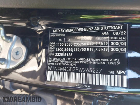 2023 Mercedes-Benz GLB 250 z VIN W1N4M4GB7PW265227, wystawiony jako IAAI lot #41863342 z przebiegiem 31 452 mil mil oraz . Historia ofert i sprzedaży dostępna na DreamBid. Obrazek 9.