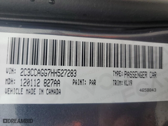 2017 Chrysler 300 with VIN 2C3CCAGG7HH527283, listed as a Copart auction lot 86342634 with 107,530 mi miles and Salvage Title. Bid and sale history available at carsss.com. Image 13.