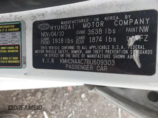 2011 Hyundai Accent GLS z VIN KMHCN4AC7BU609303, wystawiony jako IAAI lot #42523271 z przebiegiem 157 830 mil mil oraz . Historia ofert i sprzedaży dostępna na DreamBid. Obrazek 9.