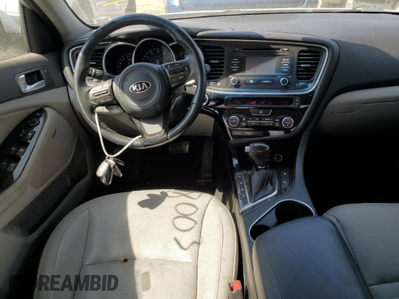 2015 Kia Optima EX with VIN 5XXGN4A7XFG478615, listed as a Copart auction lot 50950514 with 57,003 mi miles and Salvage Title. Bid and sale history available at DreamBid. Image 8.