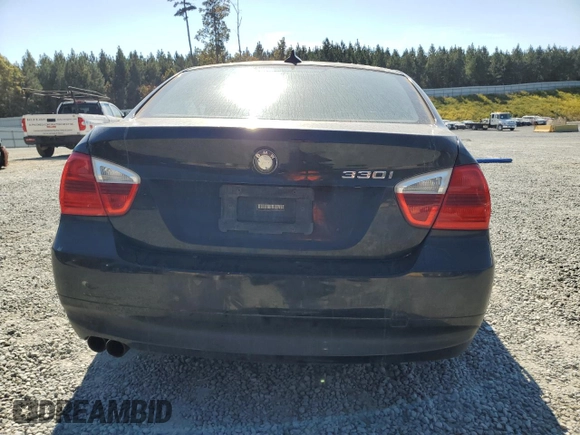 2006 BMW 3 Series 330i with VIN WBAVB33566KS32766, listed as a Copart auction lot 75743464 with 0 mi miles and Salvage Title. Bid and sale history available at carsss.com. Image 6.