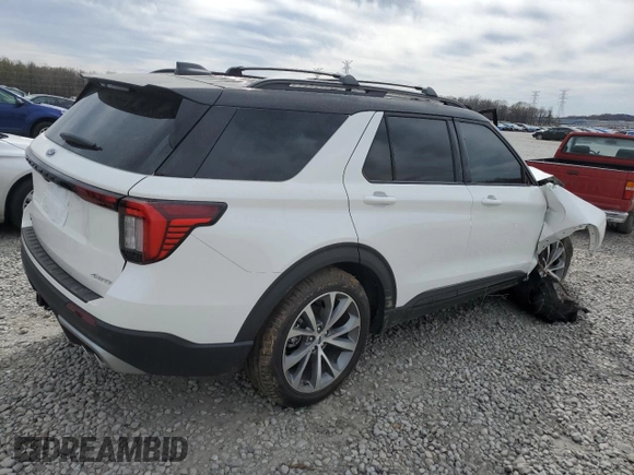 2025 Ford Explorer Platinum with VIN 1FMWK8HC5SGA65983, listed as a Copart auction lot 49856645 with 3,870 mi miles and Salvage title. Bid and sale history available at DreamBid. Image 3.
