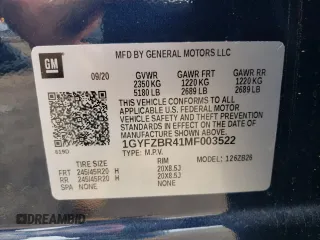 2021 Cadillac XT4 AWD Luxury with VIN 1GYFZBR41MF003522, listed as a Copart auction lot 69144164 with 17,953 mi miles and Salvage Title. Bid and sale history available at carsss.com. Image 16.