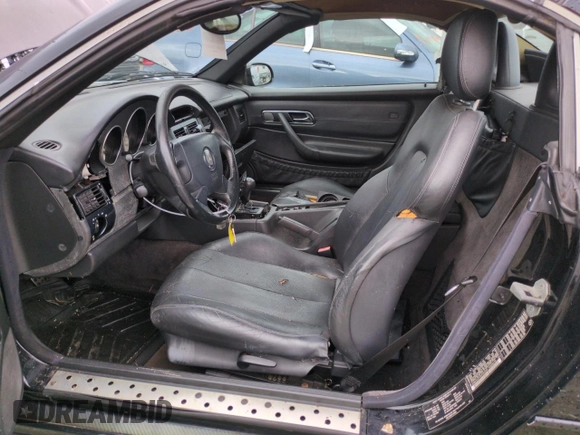 1999 Mercedes-Benz SLK-Class with VIN WDBKK47F5XF094256, listed as a Copart auction lot 75080164 with 0 mi miles and Salvage Title. Bid and sale history available at carsss.com. Image 7.