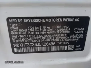 2018 BMW X1 xDrive28i with VIN WBXHT3C36J5K26486, listed as a IAAI auction lot 41839817 with 65,835 mi miles. Bid and sale history available at carsss.com. Image 9.