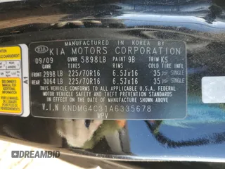 2010 Kia Sedona LX with VIN KNDMG4C31A6335678, listed as a Copart auction lot 76016514 with 130,889 mi miles and Salvage Title. Bid and sale history available at carsss.com. Image 15.